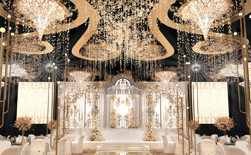 洋县花木兰喜事汇金色大厅效果展示